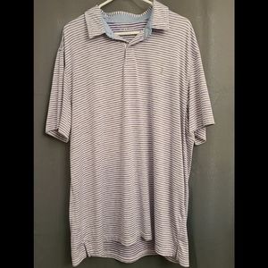 Izod Golf Polo Shirt Adult XL Purple Striped Stretch Short Sleeve Casual Men